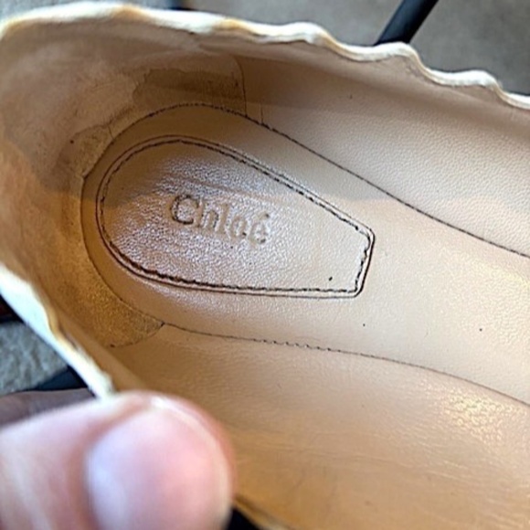 CHLOE Lauren Scalloped Leather Ballet Flats in White EUC/sz 6 - Picture 13 of 15